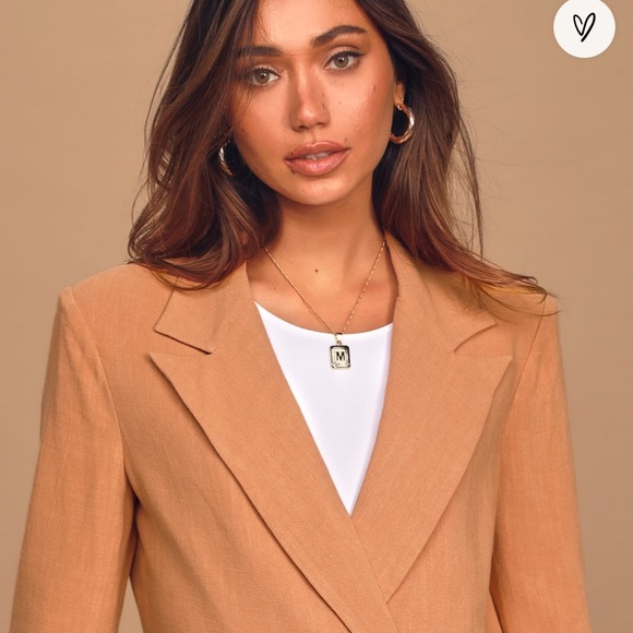 Lulus Peach Oversized Double-Breasted Blazer size medium - Picture 3 of 11